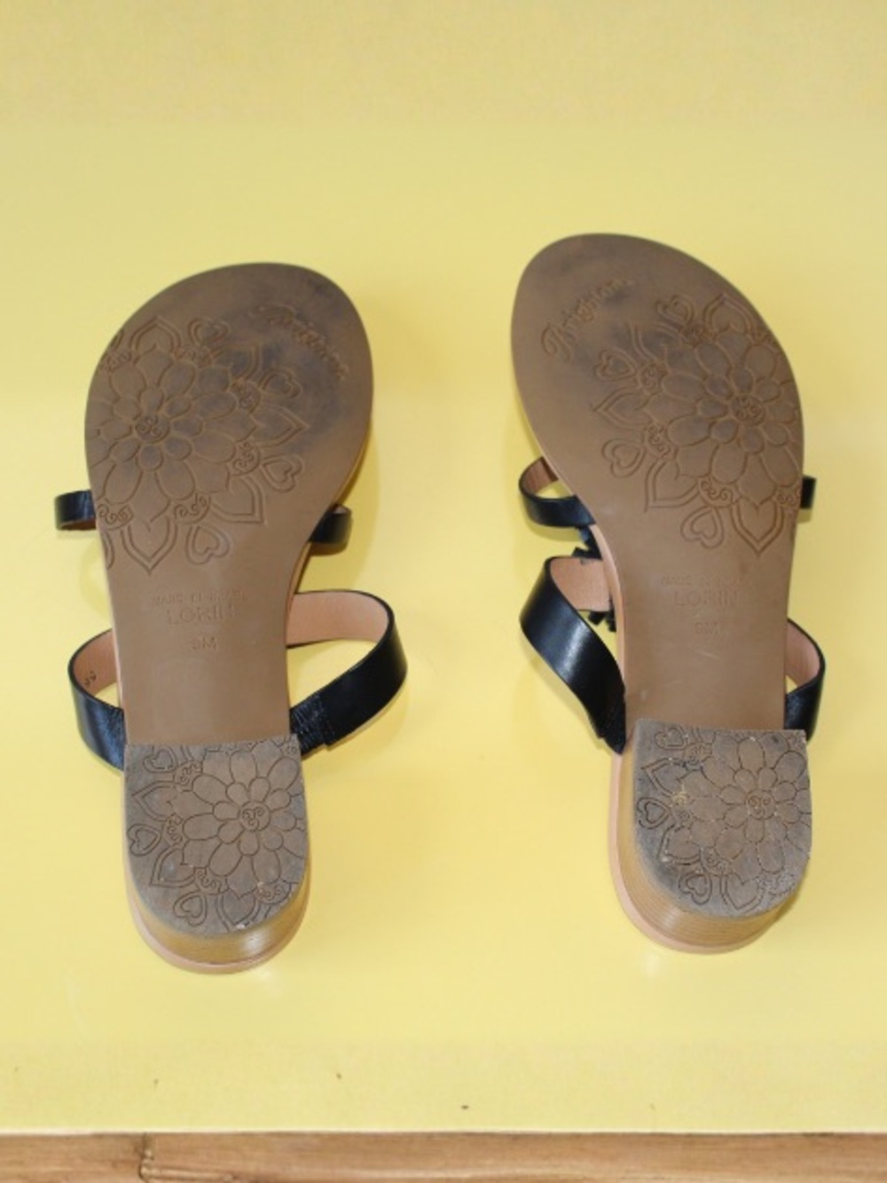 GENTLY USED - Brighton - Lorin Black Floral Accent Sandals - Picture 3 of 6